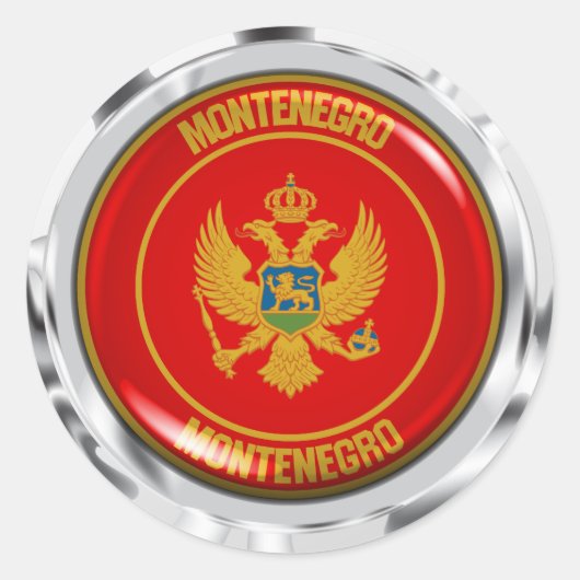 Montenegro-RundEmblem Runder Aufkleber (Vorderseite)
