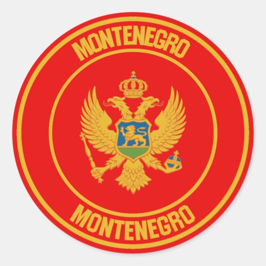 Montenegro-RundEmblem Runder Aufkleber (Vorderseite)