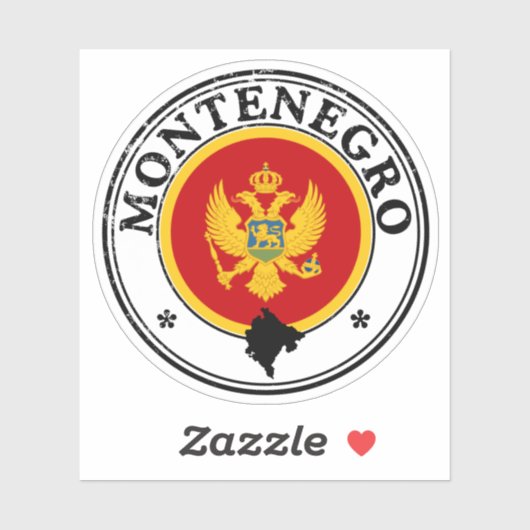 Montenegro Seal Sticker Round Flag For Laptop Book (Blatt)