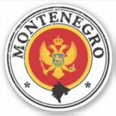 Montenegro Seal Sticker Round Flag For Laptop Book (Vorderseite)