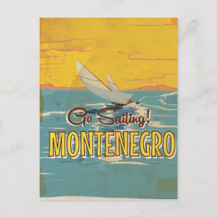 Montenegro-Segel-Vintage-Reiseposter Postkarte
