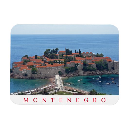 Montenegro Sveti Stefan Panorama-Ansichtsmagnet Magnet (Horizontal)