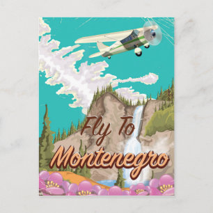 Montenegro Vintage-Flugreiseplakat Postkarte