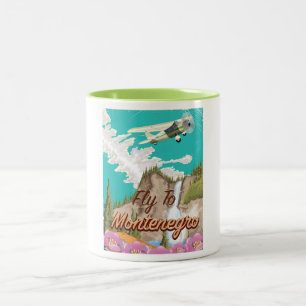 Montenegro Vintage-Flugreiseplakat Zweifarbige Tasse