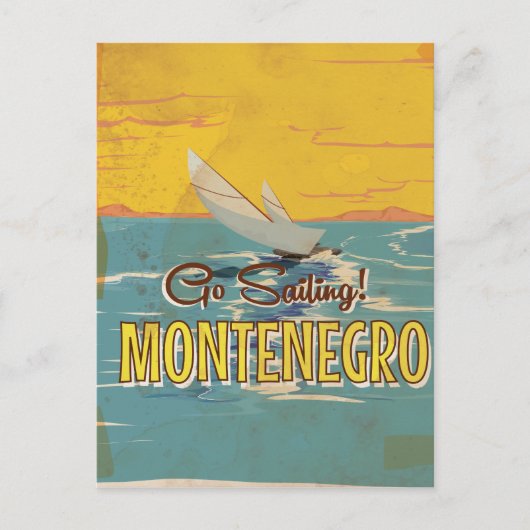 Montenegro Vintage Reiseplakat Postkarte (Vorderseite)