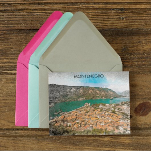 Montenegro Vintage Travel Illustration Postkarte