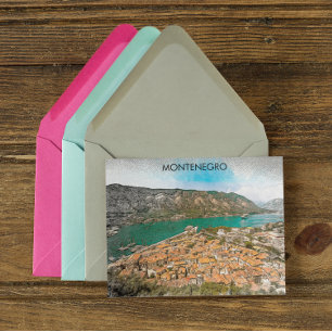 Montenegro Vintage Travel Illustration Postkarte