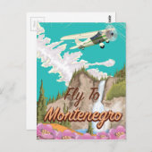 Montenegro Vintages Flugplakat Postkarte (Vorne/Hinten)