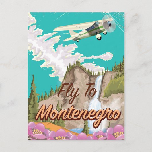 Montenegro Vintages Flugplakat Postkarte (Vorderseite)