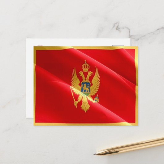 Montenegro - Waving Flag - Postkarte (Vorderseite/Rückseite Beispiel)