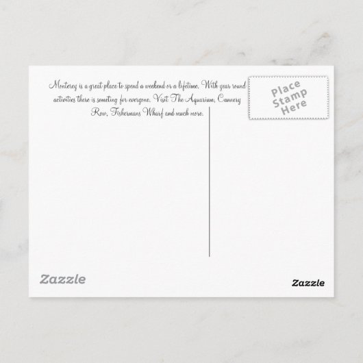 Monterey Bay, Ca. Postcard Postkarte (Rückseite)