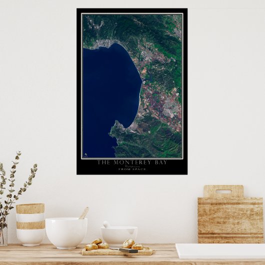 Monterey Bay California Satellite Poster Map (Küche)