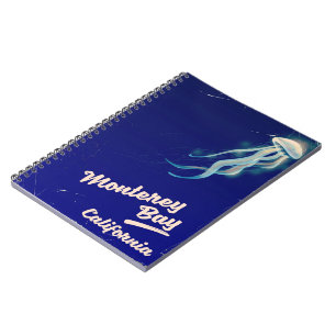 Monterey Bay Kalifornien Quallen Vintage-Reise Notizblock