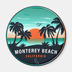 Monterey Beach California Retro-Sonnenuntergang-So Magnet