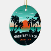 Monterey Beach California Retro Sunset Souvenirs Keramik Ornament (Rechts)