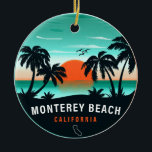 Monterey Beach California Retro Sunset Souvenirs Keramik Ornament<br><div class="desc">Monterey Kalifornien. Dieses Retro-Design ist ein großartiges Weihnachts- oder Geburtstagsgeschenk für die Fans von St Monterey Beach. Das Retro Sommercamp ist ein perfektes Geschenk für Reisende und Liebhaber von tropischen Reisezielen.</div>