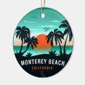 Monterey Beach California Retro Sunset Souvenirs Keramik Ornament (Links)