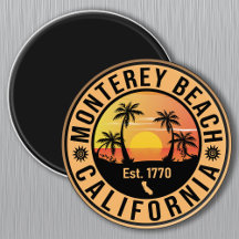 Monterey Beach California Retro Sunset Souvenirs