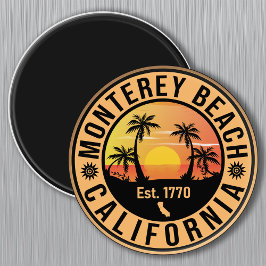 Monterey Beach California Retro Sunset Souvenirs Magnet
