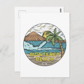 Monterey Beach California Vintag Postkarte (Vorne/Hinten)