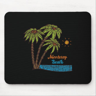 Monterey Beach, Kalifornien Surfen Vintage-Grafik Mousepad