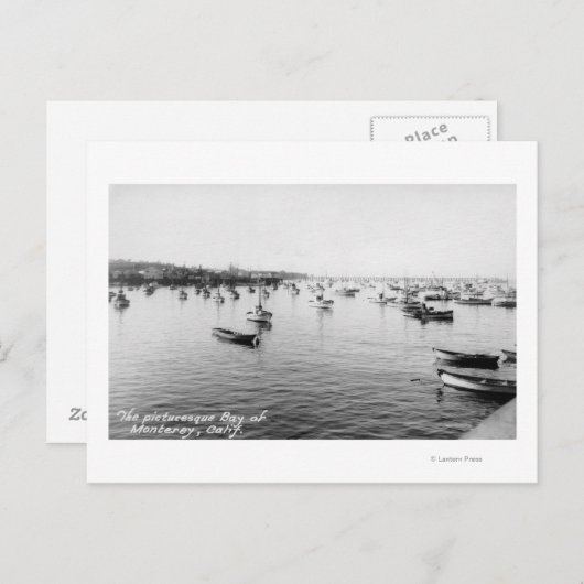 Monterey, CA - Bucht mit Hunderten von Holzbooten Postkarte (Vorne/Hinten)