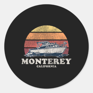 Monterey Ca Vintage-Schifffahrt 70er Retro-Boot-De Runder Aufkleber
