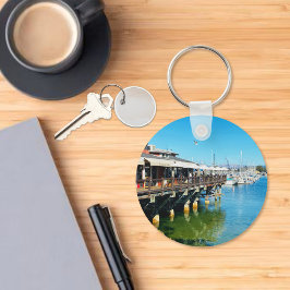 Monterey CA Wharf-Boats Souvenir Schlüsselanhänger