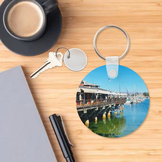 Monterey CA Wharf-Boats Souvenir Schlüsselanhänger