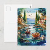 Monterey California Aquarellmalerei Postkarte (Vorne/Hinten)