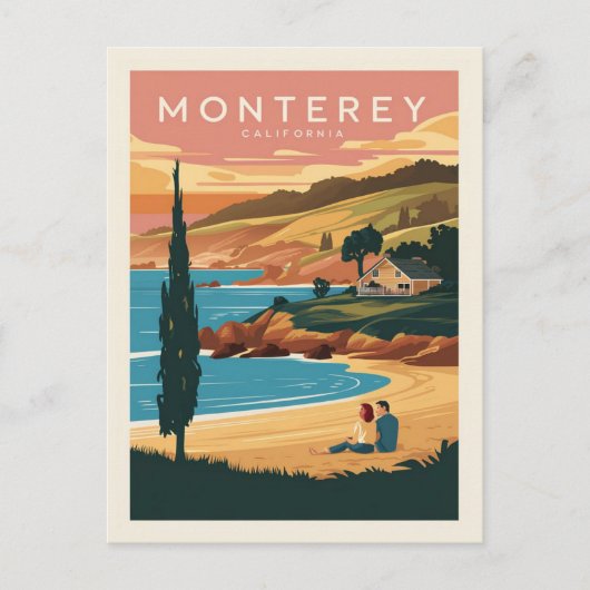 Monterey California Beach Postkarte (Vorderseite)