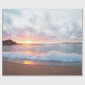 Monterey California Beach Waves Sunset Foto Geschenkpapier (Flach)