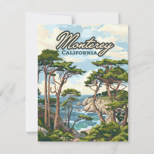 Monterey California Cypress Trees Ocean Coast Card (Vorderseite)
