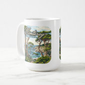 Monterey California Cypress Trees Ocean Coast Kaffeetasse (Vorderseite Links)