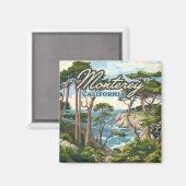Monterey California Cypress Trees Ocean Coast Magnet (Vorderseite/Rückseite)