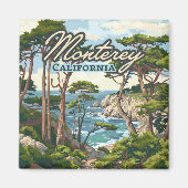Monterey California Cypress Trees Ocean Coast Magnet (Vorne)
