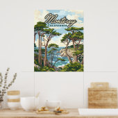 Monterey California Cypress Trees Ocean Coast Poster (Küche)