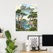 Monterey California Cypress Trees Ocean Coast Poster (Heimbüro)