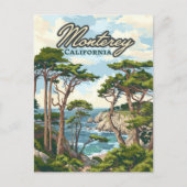 Monterey California Cypress Trees Ocean Coast Postkarte (Vorderseite)