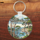 Monterey California Cypress Trees Ocean Coast Schlüsselanhänger (Rückseite)