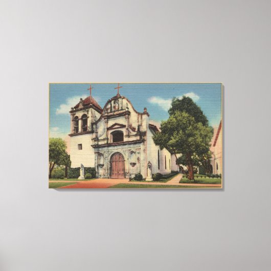 Monterey, California View of Royal Presido Chape Leinwanddruck (Vorderseite)