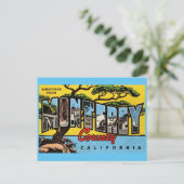 Monterey California Vintag Grußkarte Postkarte (Stehend Vorderseite)