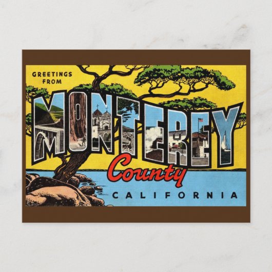 Monterey California Vintag Grußkarte Postkarte (Vorderseite)