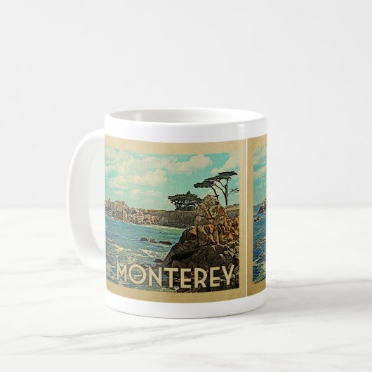 Monterey California Vintage Reise Kaffeetasse (Vorderseite Links)