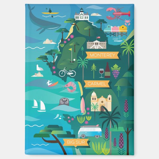 Monterey + Carmel Kühlschrank Magnet (Vorderseite)