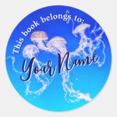 Monterey Jellyfish individuell anpassbarer Buchsti Runder Aufkleber (Vorderseite)