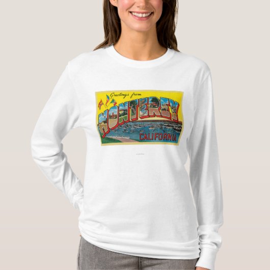 Monterey, Kalifornien - große Buchstabe-Szenen T-Shirt (Vorderseite)