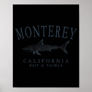 Monterey Kalifornien Hai Retro-Schiefer Kunst Ange Poster
