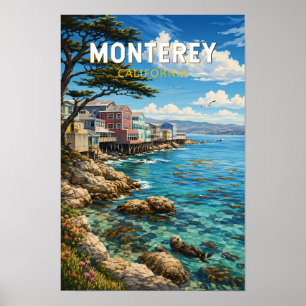 Monterey Kalifornien Illustration Reise Kunst Retr Poster