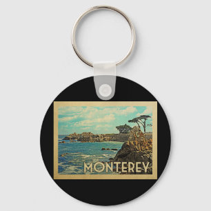 Monterey Kalifornien Vintage-Reise Schlüsselanhänger